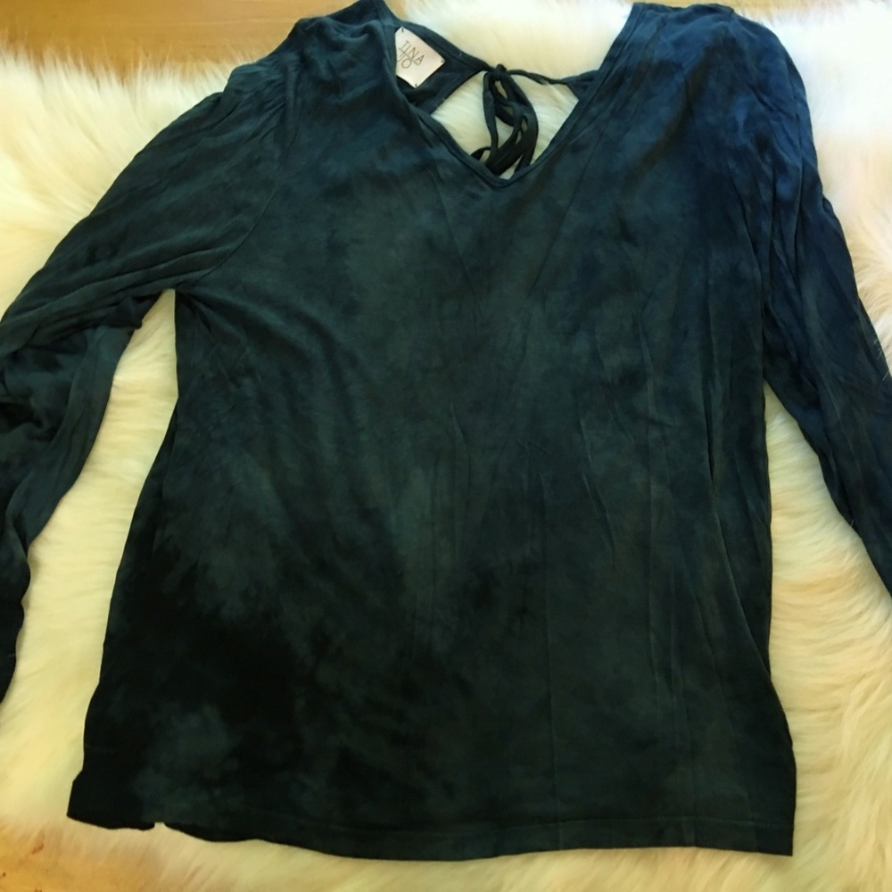 Anthropologie TINA + JO Teal Hand-Dyed Open Back - Picture 5 of 8